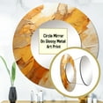 thumbnail image 4 of Designart "Glowing Amber II" Abstract Landscape Rund Mirror For Wall Decor - Large Yellow Round Printed Mirror - Modern Round Mirror 23" x 23" Inch, 4 of 6