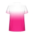 thumbnail image 6 of Ruimatai Women's Casual Loose Ombre Short Sleeve Cross Sleeve Asymmetric Neck Button T-Shirt Top, 6 of 7