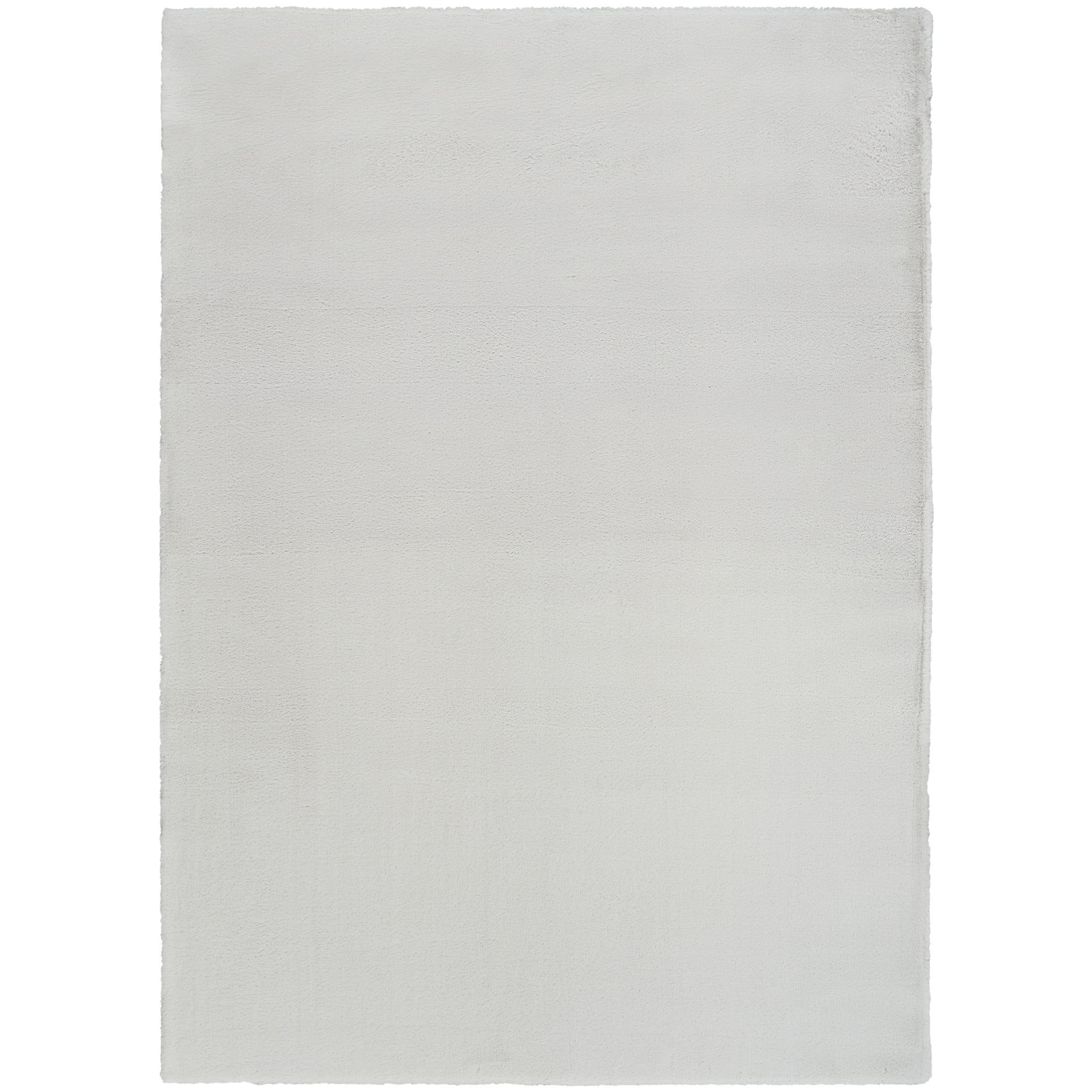 Nourison Soft Plush Rabbit Fur 7'6" x 9'6" Silver Contemporary Indoor Rug