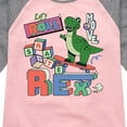 thumbnail image 3 of Disney - Toy Story - Skateboard Rex - Toddler & Youth Girls Raglan Graphic T-Shirt, 3 of 5