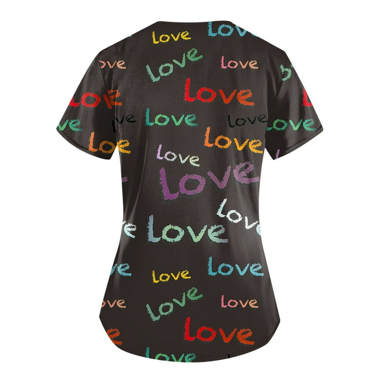 Valentine scrub deals tops