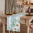 thumbnail image 2 of Table Runners 72 Inches Long Dress Scarves, Daisy Spring Floral Farmhouse Kitchen/Dining Table Runner, Coffee Tablerunners, Eucalyptus Leaves Watercolor Wooden 16x72 Inch, 2 of 9