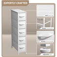 thumbnail image 3 of Sorbus 5-Drawer Narrow Dresser, Slim Storage Chest with Fabric Drawers, White, 3 of 5