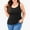 Black, variant on Plus Size Tank Tops for Women Removable Built in Bra Camisole Cotton V Neck Adjustable Straps Cami Shirts