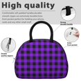 thumbnail image 4 of Purple and Black Checkered Pattern Insulated Lunch Bag,Leakproof Large Capacity Lunch Box for Work,Picnic or Travel,11.4 X 6.7 X 8.3 Inches, 4 of 6