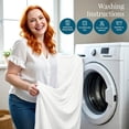 thumbnail image 5 of 550-TC Egyptian Cotton Dust Ruffle/Bed Skirt Queen Size 1-Pieces Split Corner Tailored Bed Skirt 15" Inch Drop Length White Stripe, 5 of 5