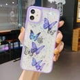 thumbnail image 3 of Cute Bling Glitter iPhone 11 Case, Clear Fashion Shiny Butterfly [Sparkle Stars Shockproof Drop Protection] Phone Case Cover Slim Thin Soft Silicone for iPhone 11 6.1-inch (Purple), 3 of 13
