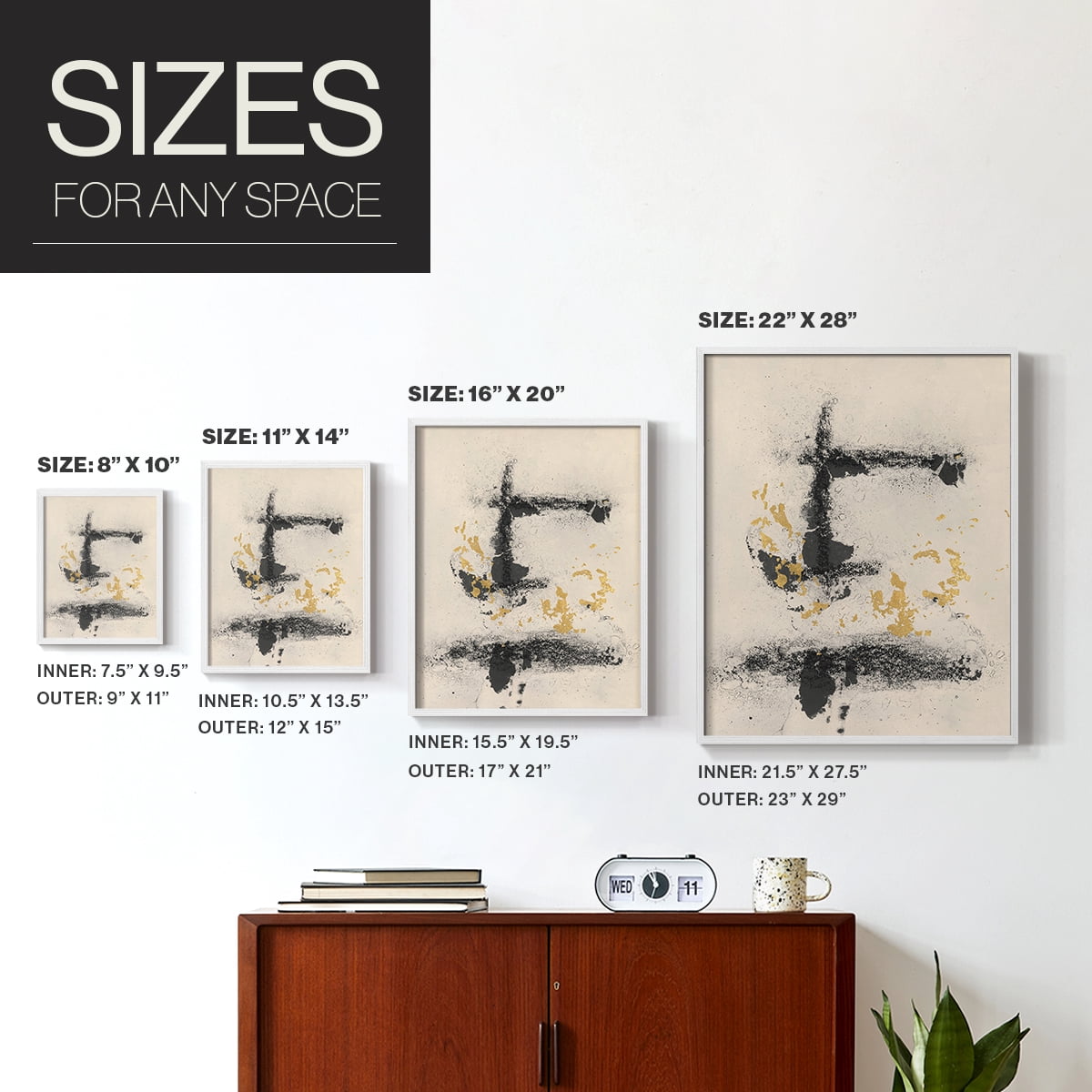 Charcoal Remnants II Framed Print in White Solid Wood Framed Print No Nail Hanging