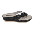 thumbnail image 2 of GC Shoes Women's Wedge Sandals, Low Heel Casual Summer Platform w/ Arch Support, Thong Slide Comfort Wedges, Ammie/Black/10, 2 of 5