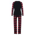 thumbnail image 5 of Azrian Christmas Womens Plaid Deer Print Long Sleeve Tops+Pants Family Pjs Matching Set, 5 of 6
