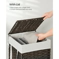 thumbnail image 5 of 17.2 Gallon (65L) Wicker Laundry Hamper with Lid Laundry Basket with Handles Clothes Hamper Foldable Removable Liner Bag Brown, 5 of 8