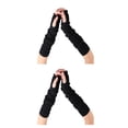 thumbnail image 1 of Qarigey 1 par de guantes sin dedos de alta elasticidad para brazo largo, múltiples colocaciones, manga de punto, protección de muñeca, Volante Negro 2piezas, 1 of 6