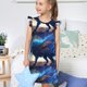 thumbnail image 4 of Fotbe Moonlit Blue Wolf Vestido de Dormir para Niñas de 3 a 10 Años, Mangas Cortas, Estilo Princesa, Pijama Camisón con Mangas Voladas-Medium, 4 of 6