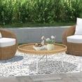 thumbnail image 6 of Abble 30” Wicker Indoor Outdoor Coffee Table with Metal Legs Round Patio  Side Table for Living Room, Patio, Garden, Backyard, Porch, Natural, 6 of 11