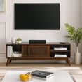 thumbnail image 2 of Jopath 59" Mid-Century Rattan Tv Stand, Wood Media Console,Entertainment Cabinet With 2 Rattan Doors And 4 Solid Wood Legs, For Living Room Media Room Dark Wood, 2 of 7