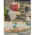 thumbnail image 6 of Unique Loom Outdoor Botanical Collection Area Rug - Verdant (8' Round Multi/Green), 6 of 8