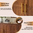 thumbnail image 6 of Rumiiro Modern 67'' Sideboard Buffet Cabinet with Storage, 4 Arched Doors, 2 Adjustable Shelves, Brown, 6 of 7