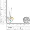 thumbnail image 2 of Two Tone White Moissanite and Pink Moissanite and Swiss Blue Topaz `I love you to the moon and back` Engraved Pendant Necklace for Women (1.47 Cttw, Gemstone, Heart Shape 5MM, 18 inch Chain), 2 of 3