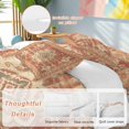 thumbnail image 2 of Retro Ethnic Bedding Duvet Cover Set Full Size 4 Pieces Tribal Boho Orange Vintage Oriental Bedding Set with Zipper Closure, 1 Comforter Cover 86x86 Inches 1 Flat Sheet & 2 Pillow Cases, 2 of 7