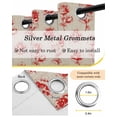 thumbnail image 5 of Red Floral Black Out Curtains 63 Inch Long, Room Darkening Draperies Curtains Panels, Valentine's Day Roses Flowers Vintage Beige Thermal Insulated Curtain for Bedroom Living Room 52"x63" 2 Panels, 5 of 8