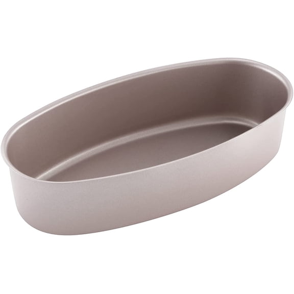 CHEFMADE Oval Cheesecake Mold, 8-inch Non-stick Oval Cake, Bread and Meat Baking Mold, Dishwasher Cleanable, Oven and Pressure Cooker Suitable, (Champagne Gold)