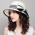 thumbnail image 3 of Visland Women Summer Straw Hat Bowknot Beach Sun Protection Hats for Girls, 3 of 8