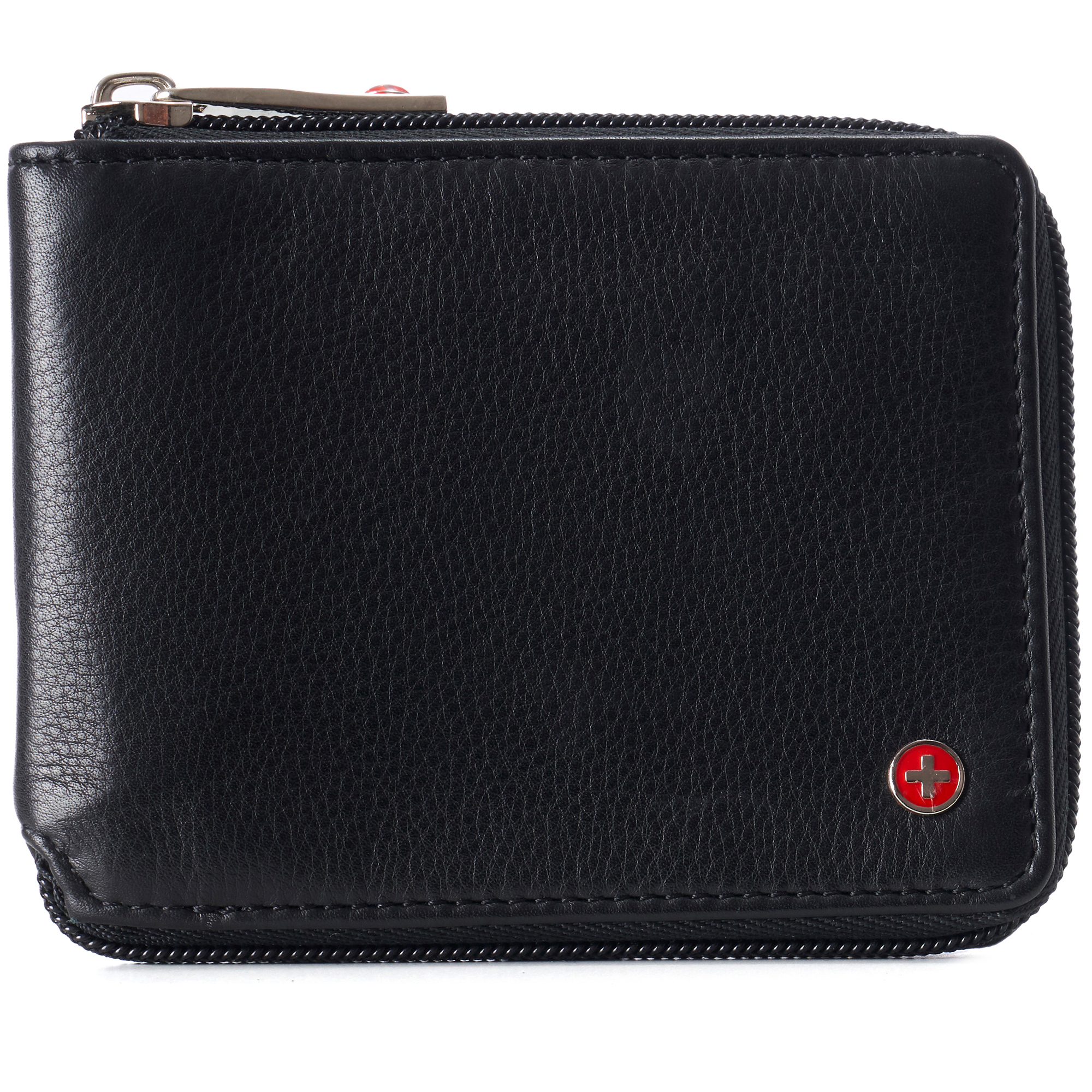 Alpine Swiss Zipper Bifold Wallet, Genuine Leather photo 1