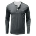 thumbnail image 4 of BADHUB Men's Henley Shirts Casual Long Sleeve Button Classic T-Shirt with Pocket Gray L, 4 of 6