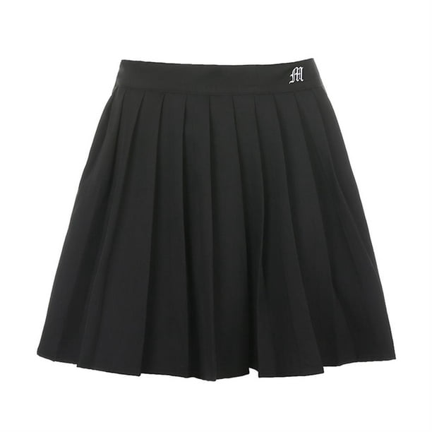 Color Short Pleated A Line Skirt Color Short Pleated A Line Skirt Woman  Elastic High Waist Mini Skirts Summer Embroidery Mini Tennis Skirt