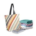 thumbnail image 2 of FORMRS Womens Canvas Tote Bag with Zipper Inner Pocket Shoulder Handbag, Striped Pattern, 2 of 7