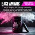 thumbnail image 5 of NutraBio Base Aminos EAA + BCAA Powder –10g Essential Amino Acids Supplement, 6g 2:1:1 BCAAs, 2.8g Hydration Matrix with Electrolytes & Absorption Enhancer AstraGin® – 30 Servings- Dragon Fruit Candy, 5 of 9