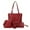 Red, variant on JAHH Women’s 4-Piece Messenger Bag Set with Wallet, Crossbody Shoulder Handbag & Durable Multi-Functional Tote Purse for Work and Travel