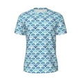 thumbnail image 5 of Wukai Blue Fish Scale Texture Print Men's Short-Sleeved Mesh T-Shirt,Quick-Dry Short Sleeve Workout T-Shirt-Small, 5 of 8