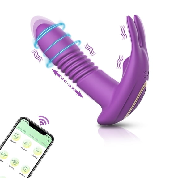 Wearable Dildo Panty Vibrator, XBONP App G-Spot Vibrator with 9 Vibration Modes, Adult Sex Toys for Women Couples, Purple