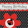 3 Ply Luncheon Napkins Happy Birthday Ladybug Fancy,Pack of 16,6 Packs