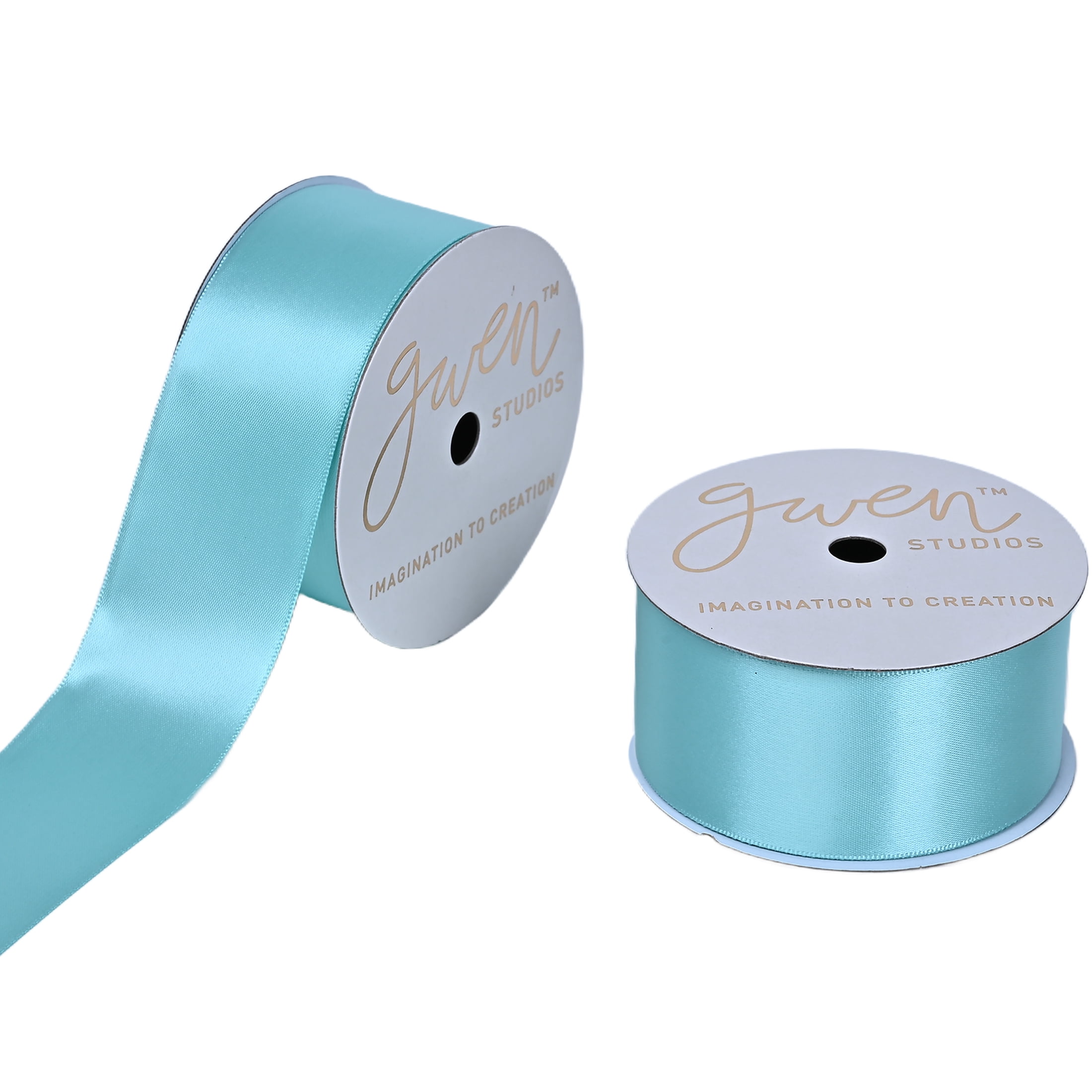 Gwen Studios 1.5" Aqua Satin Ribbon, 4 Yards