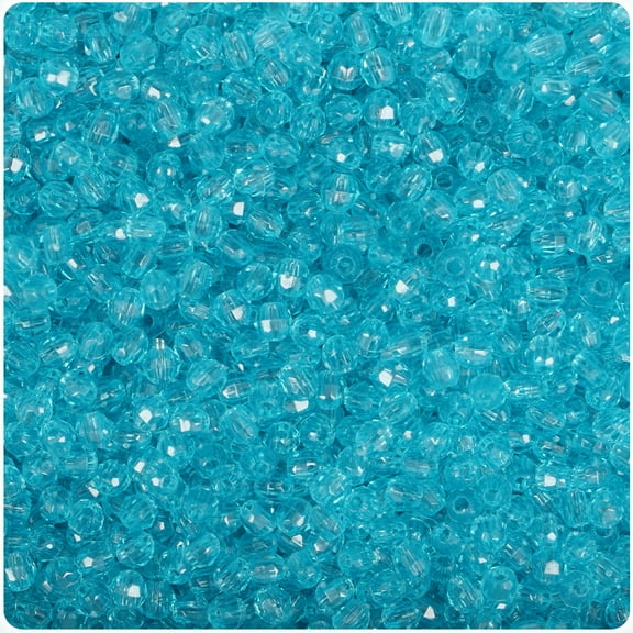 BeadTin Turquoise Transparent 4mm Faceted Round Craft Beads (1350pcs)