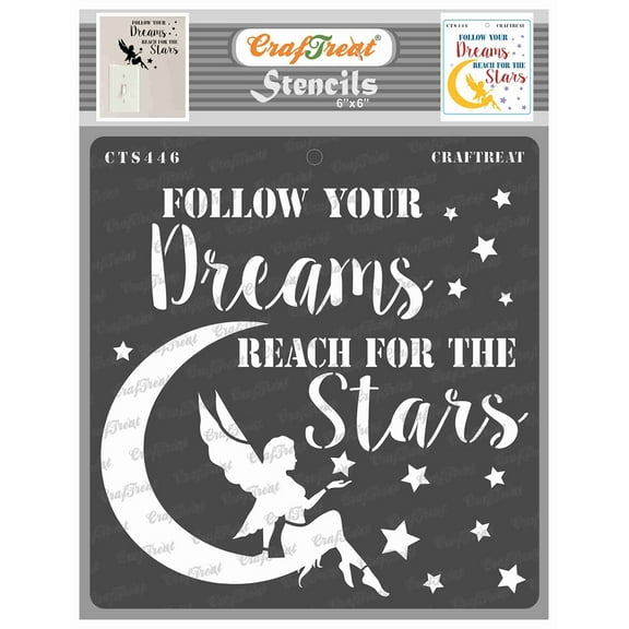 CrafTreat Reach for the Stars Stencil for Painting and Crafting - 6"x6"