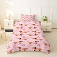 thumbnail image 2 of Homewish Cartoon Dachshund Animal Twin Duvet Cover,Kawaii Cherry Bowknot Twin Bedding,Pink,Pink Reversible,2 Pieces,1 Duvet Cover and 1 Pillowcase, 2 of 6