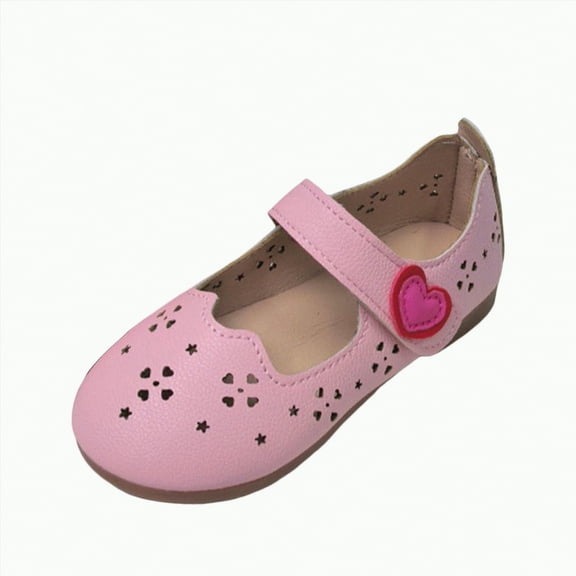 Ccpelsie Girls Dress Shoes Mary Jane Princess Hook and Loop Glitter Party Flats for Little/Big Kids(Pink,11)