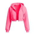 thumbnail image 5 of Cropped Zip Up Hoodie Women Long Sleeve Drop Shoulder Casual Hooded Sweatshirt Y2k Crop Jacket Fall Winter Coat Outerwear, 5 of 5