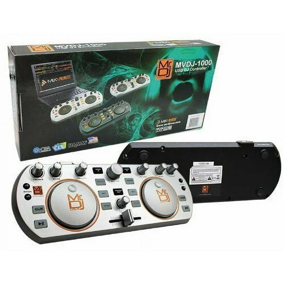 Mr. Dj MVDJ-1000SI USB DJ Controller with Dual Mixing Channels, Faders, Touch Wheels