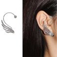 thumbnail image 2 of pieza de aretes de lujo románticos de aleación con forma de ala de ángel y diamantes de imitación, joyería para fiesta, izquierda, 2 of 5