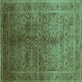 thumbnail image 1 of Ahgly Company Indoor Square Oriental Turquoise Blue Traditional Area Rugs, 8' Square, 1 of 4