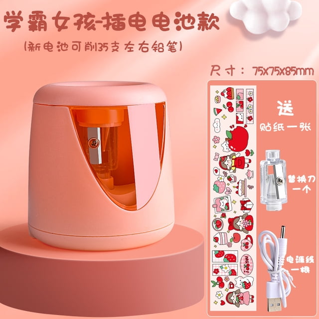 Automatic Electric Pencil Sharpener Multi-function Heavy Duty Usb Mechanical School Primary Students Children Stationery Gift Ne Pink