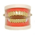 thumbnail image 4 of 18k Plated Gold Brass Tooth Set Shiny Hip Hop Gold Teeth Glossy, 4 of 5