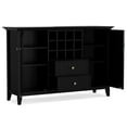thumbnail image 5 of Simpli Home Bedford SOLID WOOD and Pine 54 inch x 17 inch Rectangle Transitional Sideboard Buffet and Wine Rack in Black, 5 of 12