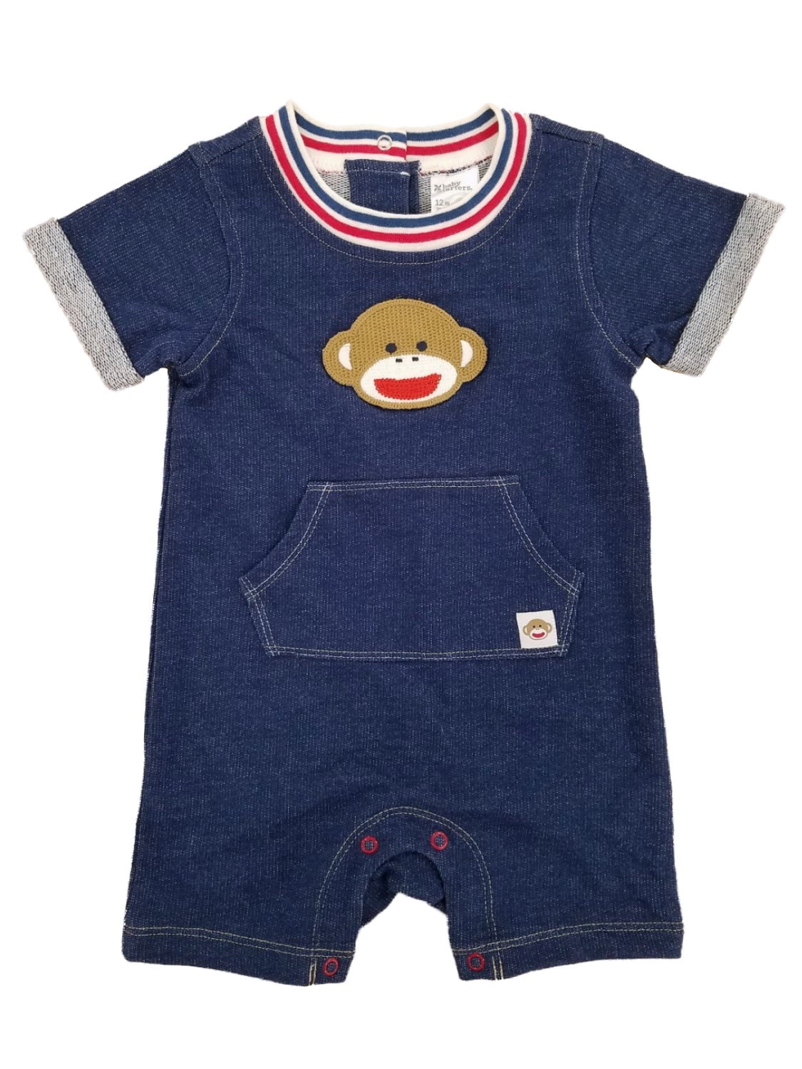 navy blue baby romper