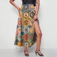 thumbnail image 6 of Women's High Waisted Maxi A-Line Skirt Floral Print Boho Style Flowy Swing Long Skirt with Pockets Casual Summer Beach Vacation Apparel Breathable Lightweight Elegant Bottoms, 6 of 9