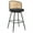 Black - PU Leather, variant on ANMINY Rattan Swivel Bar Stools Set of 2, 26" Counter Height with Rattan Back and Metal Legs, Mid-Century Modern Armless Boucle Fabric Barstools Seat, Upholstered Counter Stools for Kitchen Island